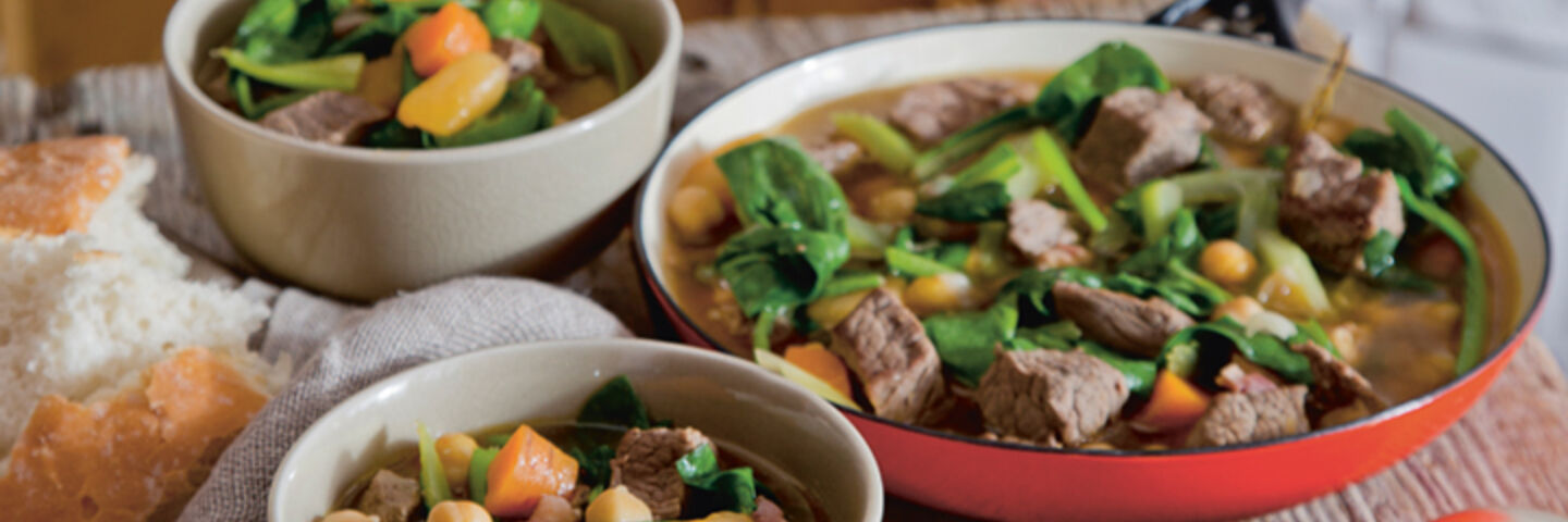 Beef bacon chickpea casserole recipe