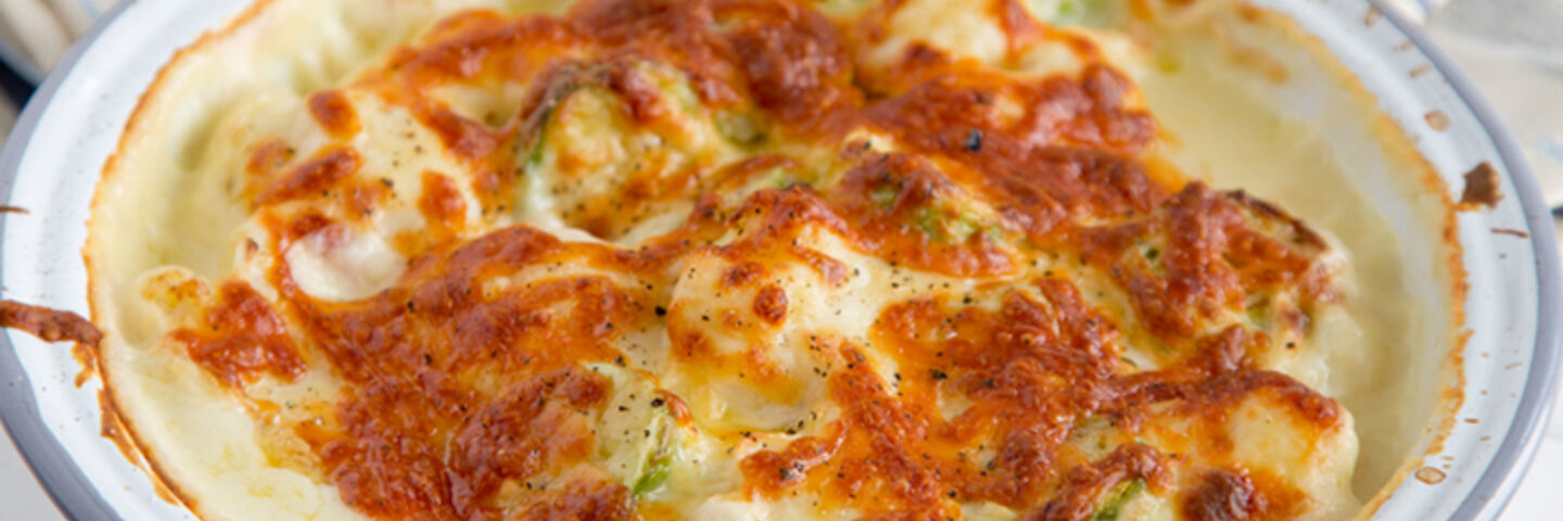 Brussels sprouts cauliflower gratin recipe