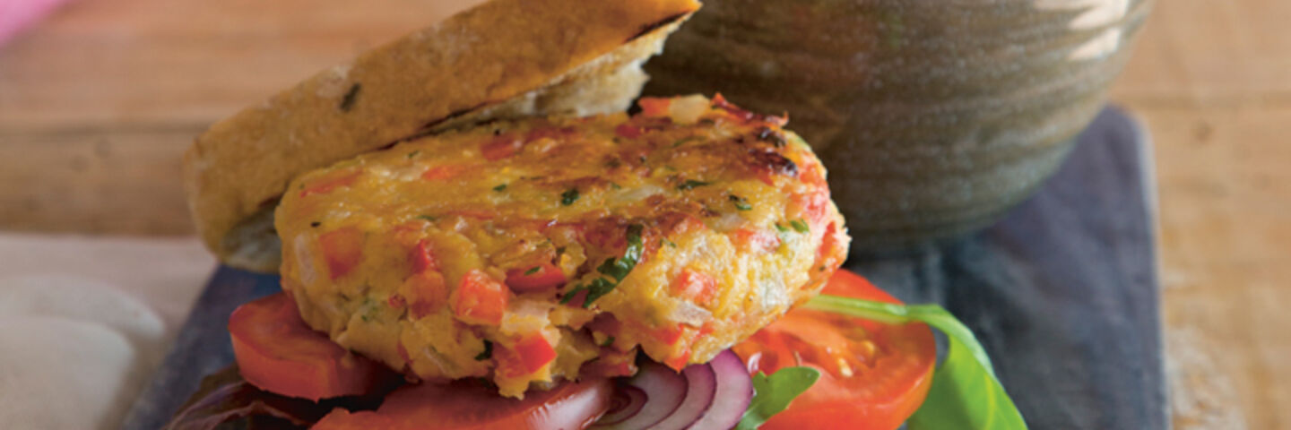 Chickpea burger cauliflower rice recipe2