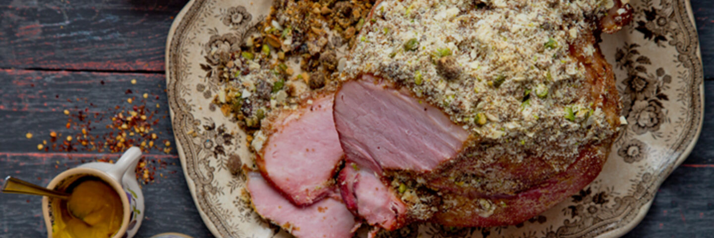 Ham pistachio almond crust recipe