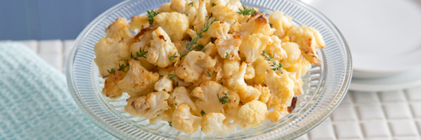 Parmesan roast cauliflower garlic thyme recipe