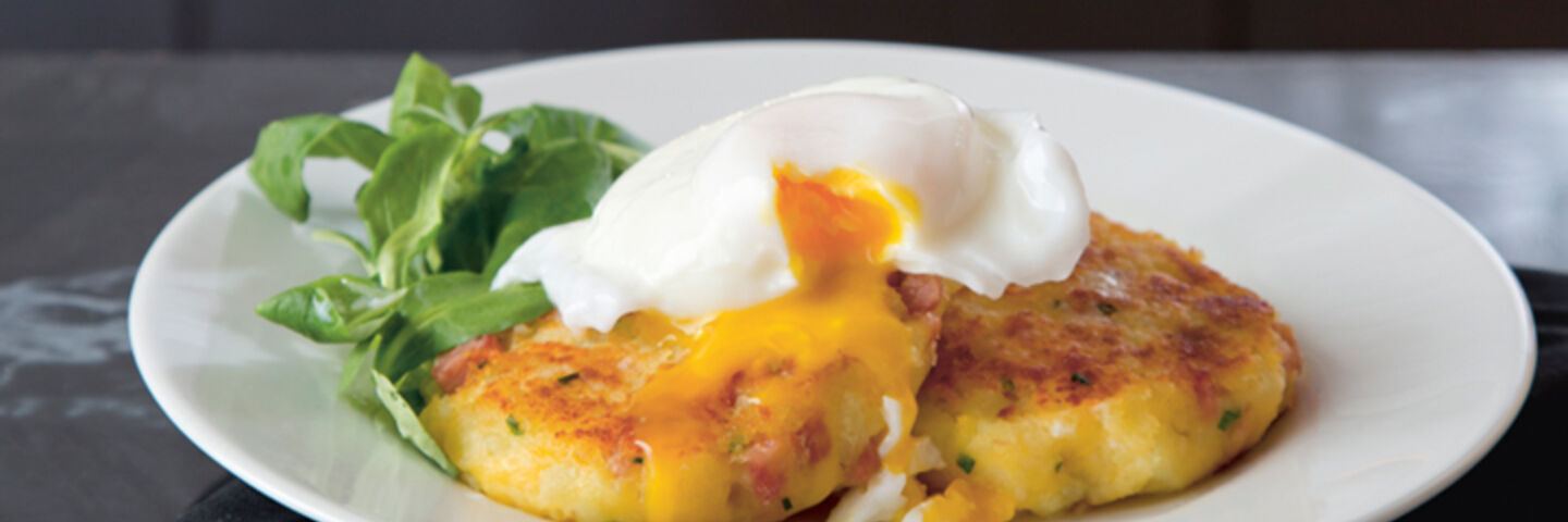 Potato cakes poached eggs recipe