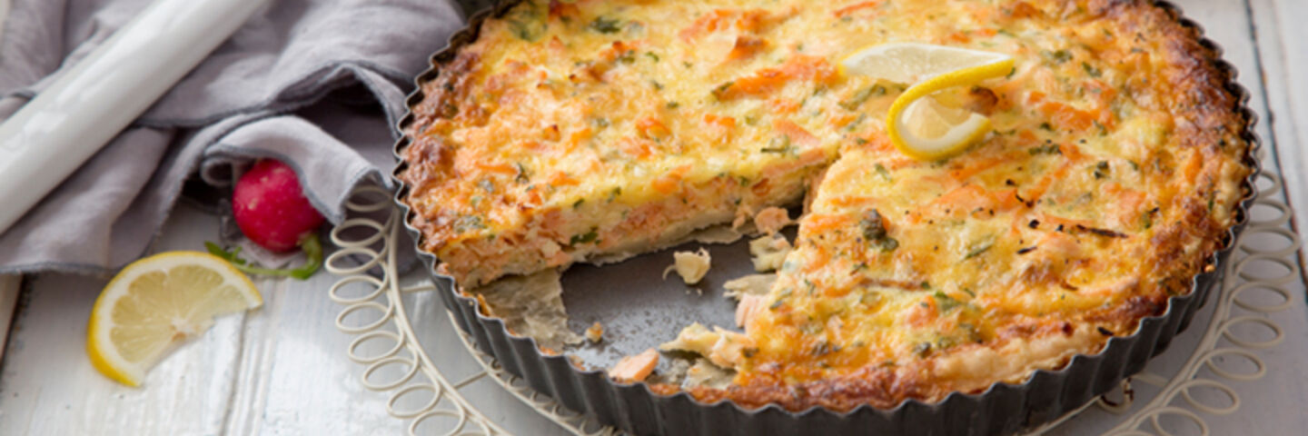 Salmon cheddar quiche recipe