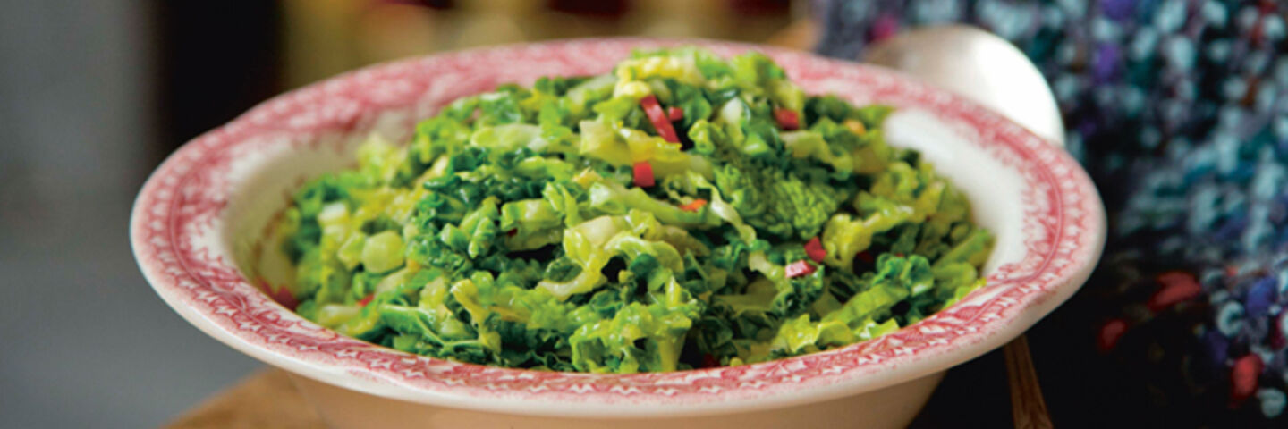 Shredded brussels sprouts cabbage ginger chilli recipe