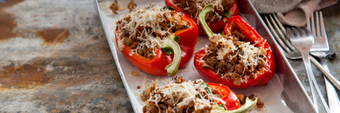 Spinach beef stuffed peppers recipe