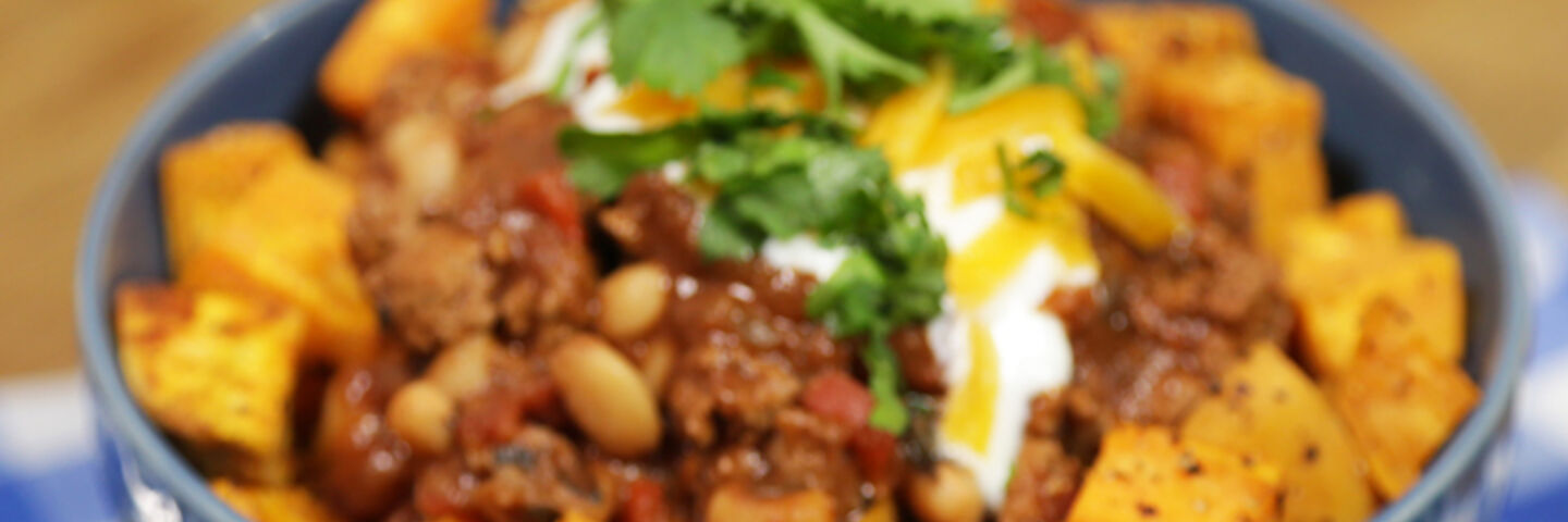 Chilli with Sweet Potato Cubes