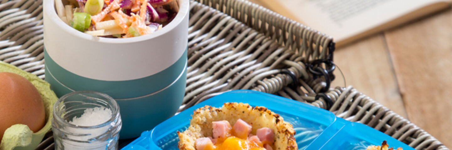 Baked Cauliflower Cups with Spicy Slaw 