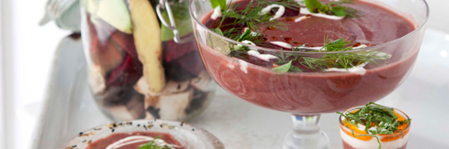 Claire beetroot mint soup