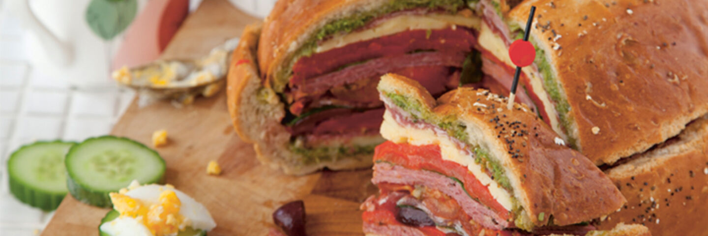Deli muffuletta sandwich