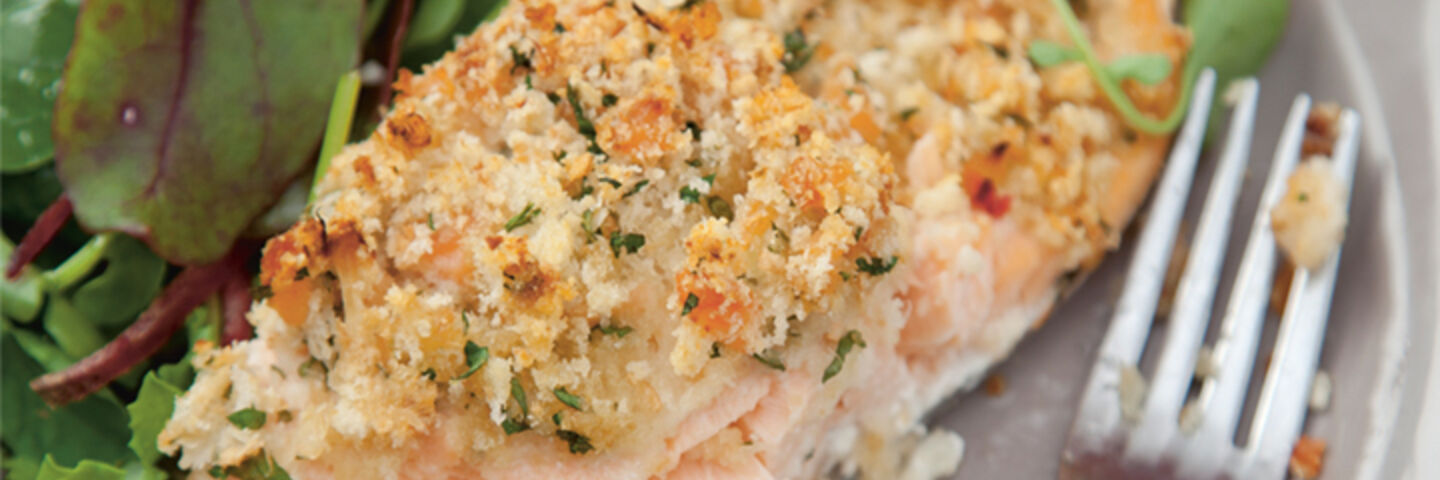 Martin fish horseradish crusted salmon
