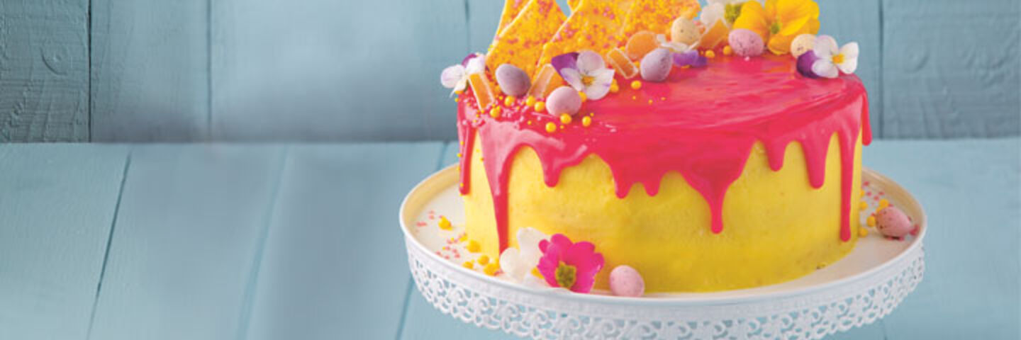 Lemon and Coconut Layer Drip Cake