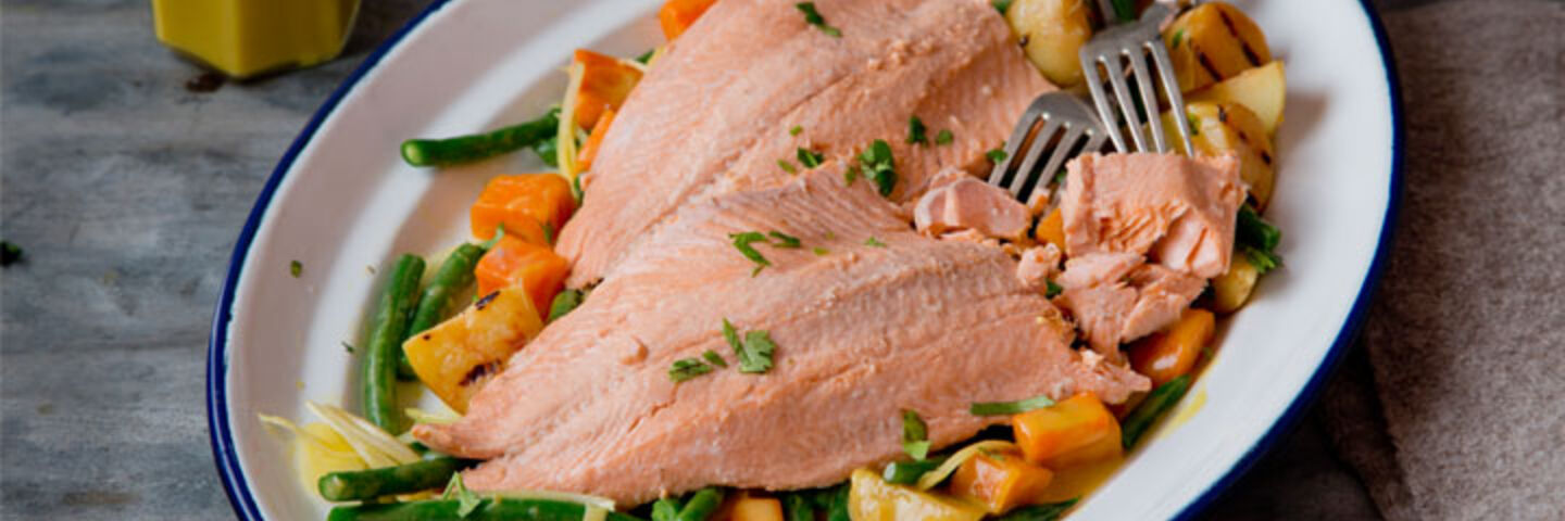 Poached trout