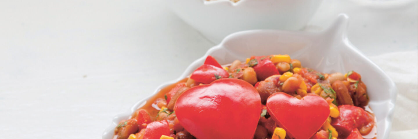Mexican salsa with mixed beans and coriander recipe