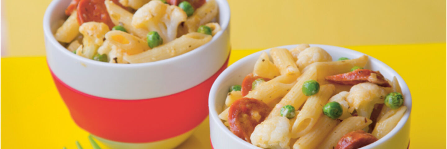 Penne carbonara chorizo