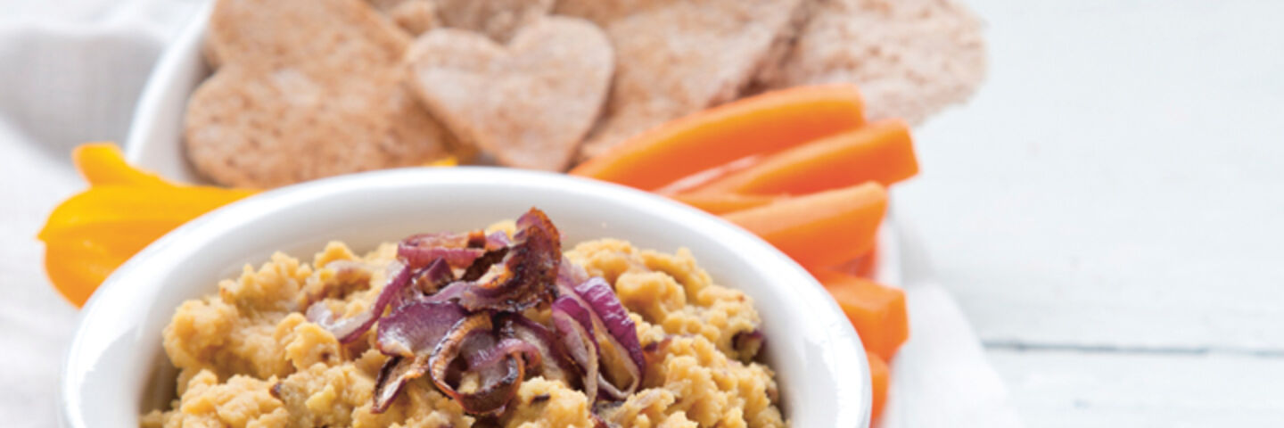 Roasted red onion hummus recipe