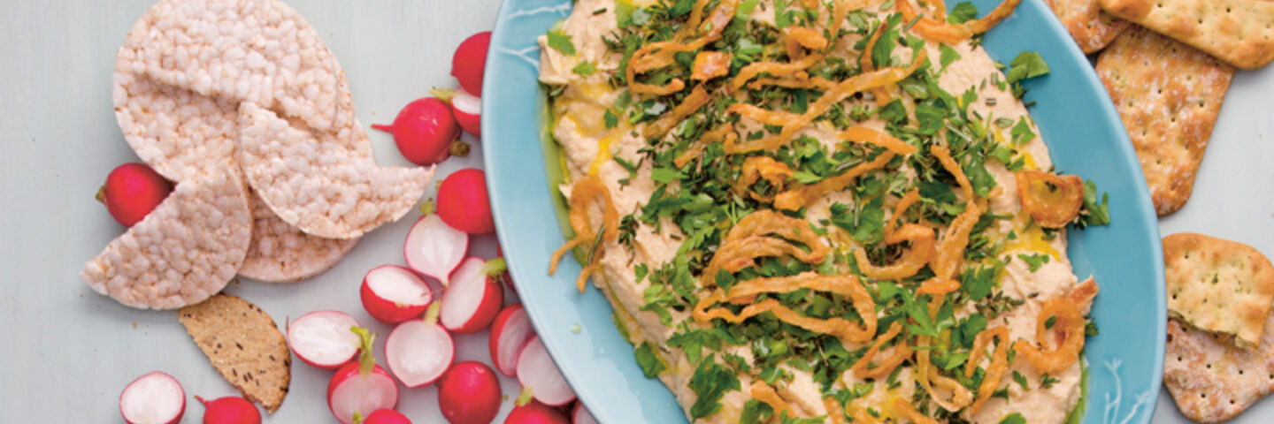 Roasted shallot butter bean dip
