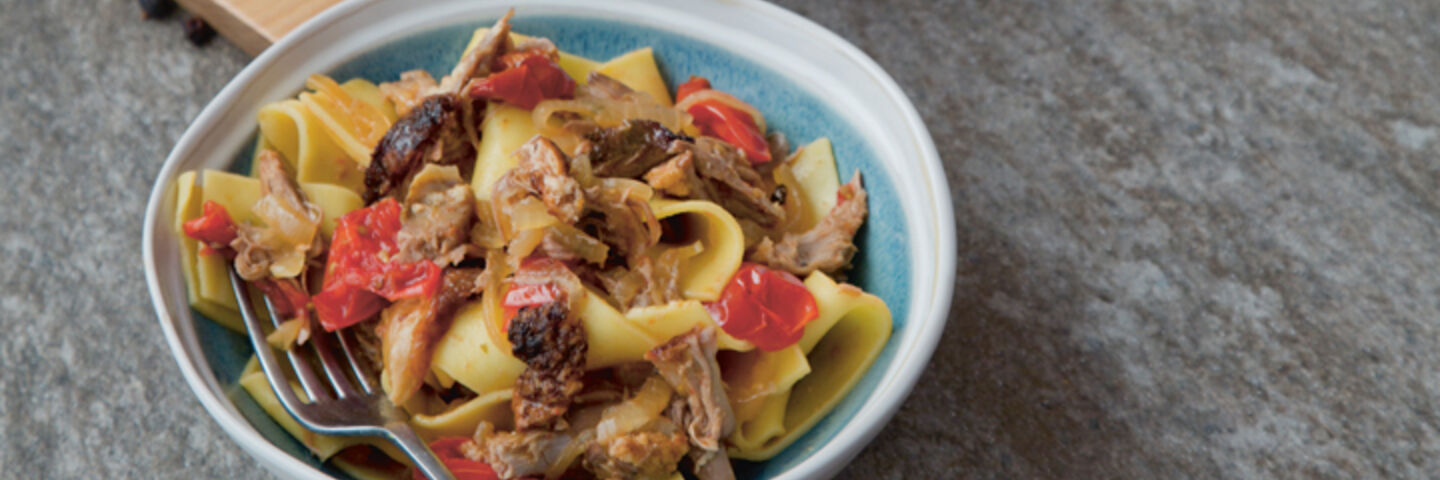 Slow cooked duck