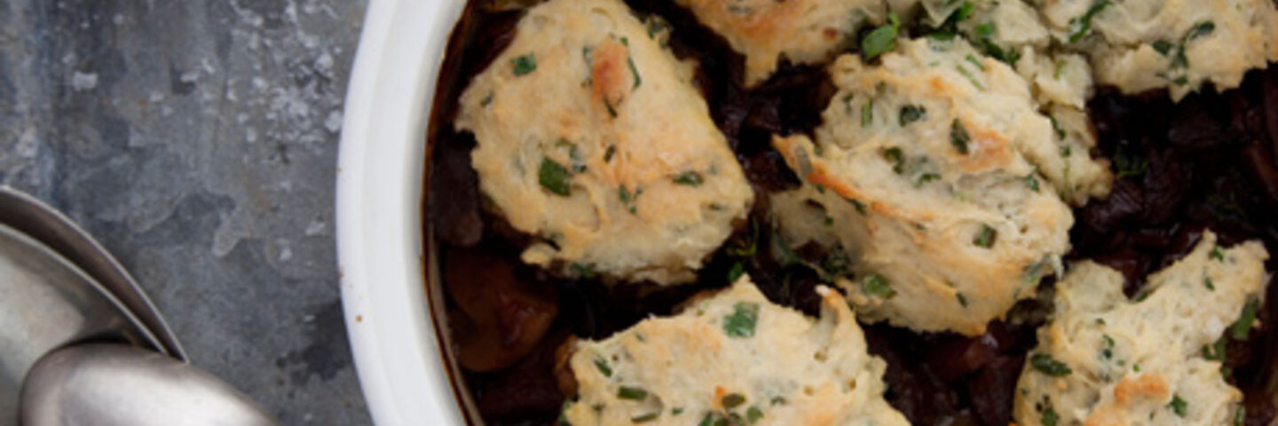 Traditional Beef Casserole with Herb Dumplings