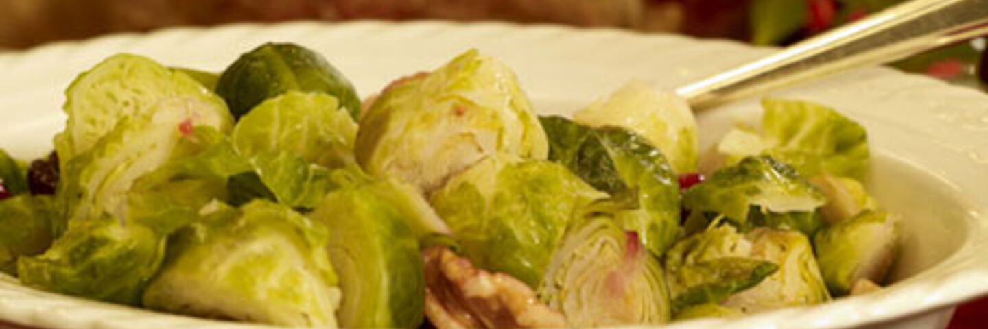Brussels Sprouts with Caramelised Walnuts and Cranberries