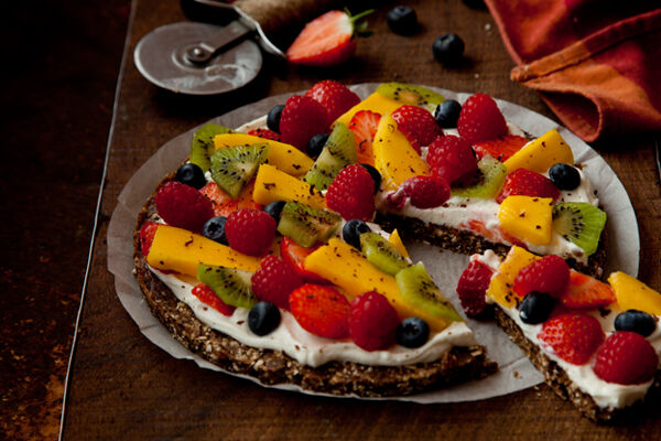 Fruity chocolate pizza recipe