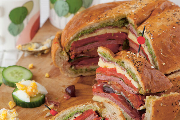 Deli muffuletta sandwich