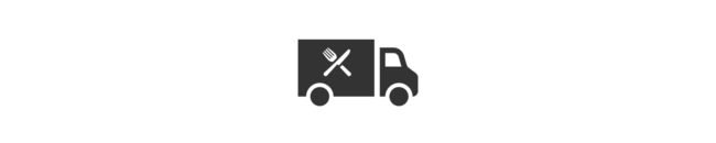 Icon of a van with cutlery on the side