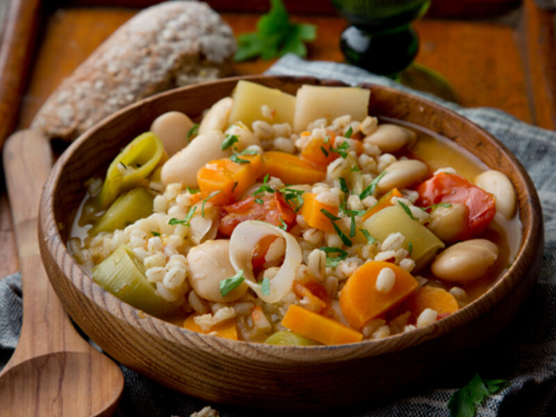 Hearty winter barley butterbean stew recipe