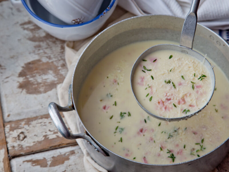 Potato bacon parmesan soup recipe
