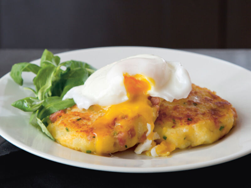Potato cakes poached eggs recipe