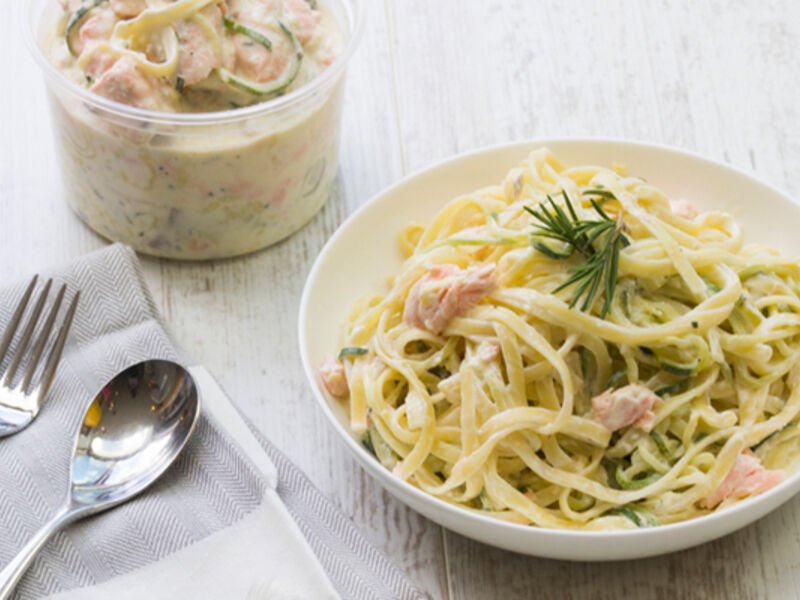 Salmon pasta courgetti recipe