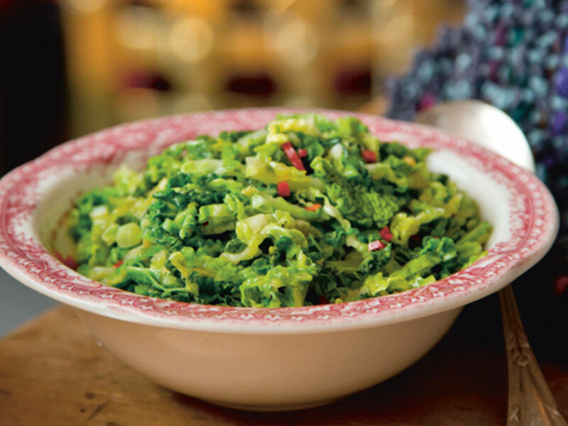 Shredded brussels sprouts cabbage ginger chilli recipe