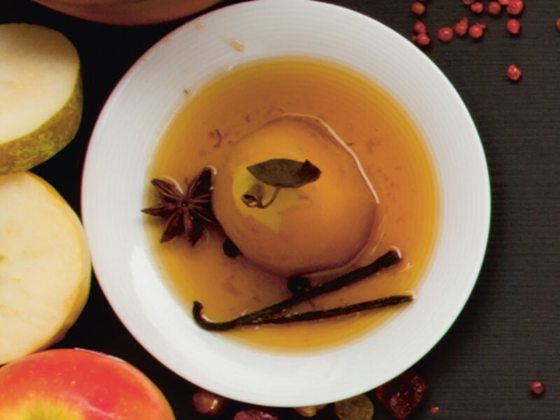 Spiced poached pears recipe