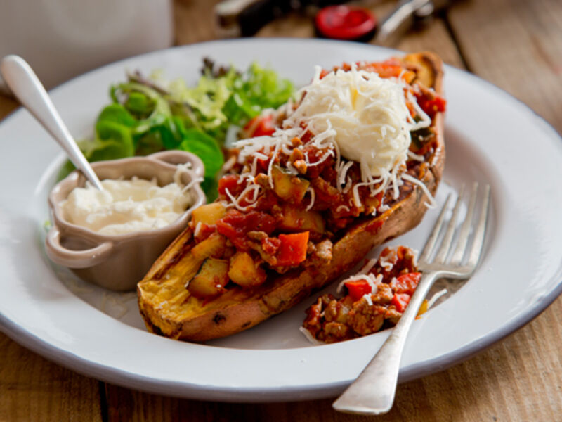Baked sweet potato chilli recipe