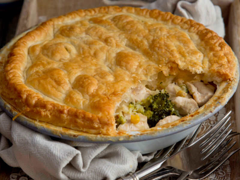 Chicken sweetcorn broccoli  pie recipe