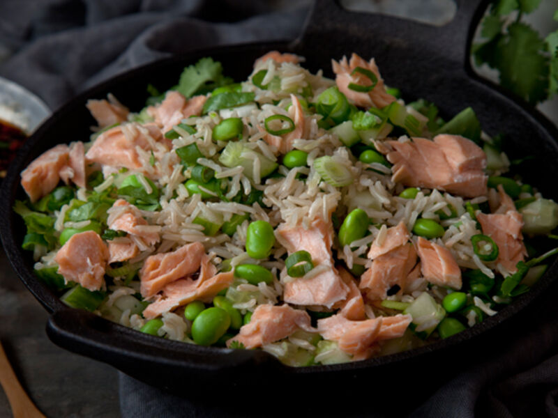 Salmon brown rice recipe
