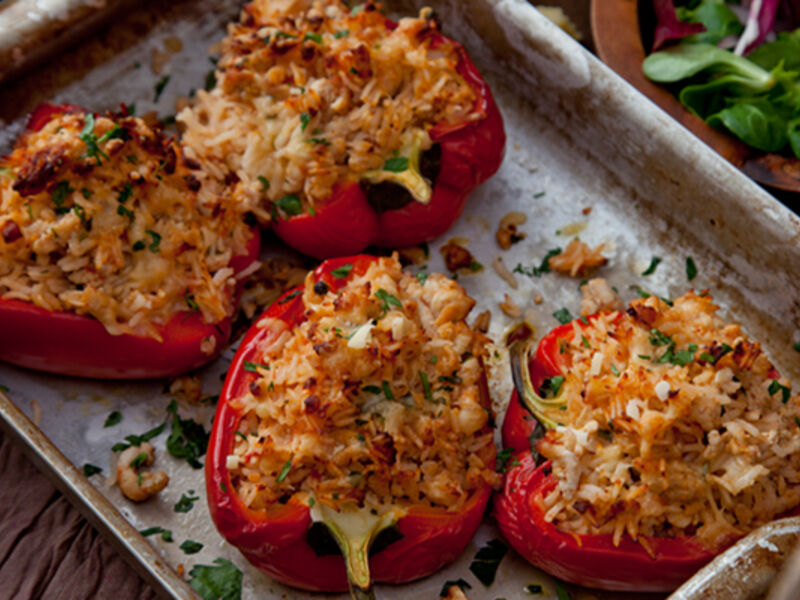 Stuffed turkey mince peppers recipe