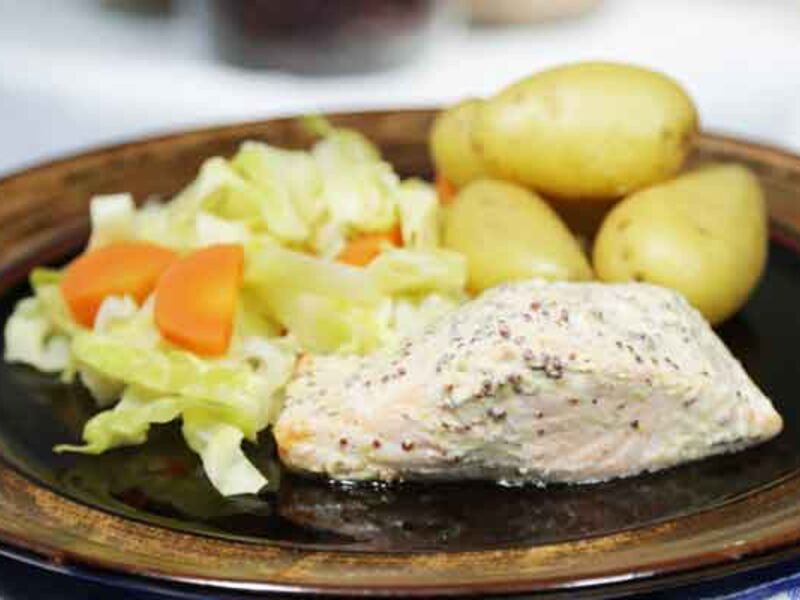 Mustard baked salmon recipe
