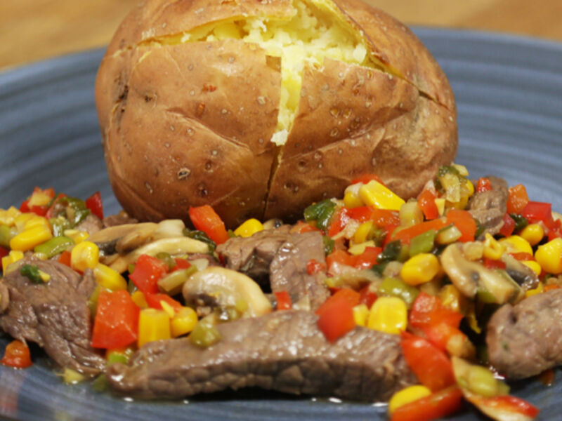 Marinated Steak Baked Potato
