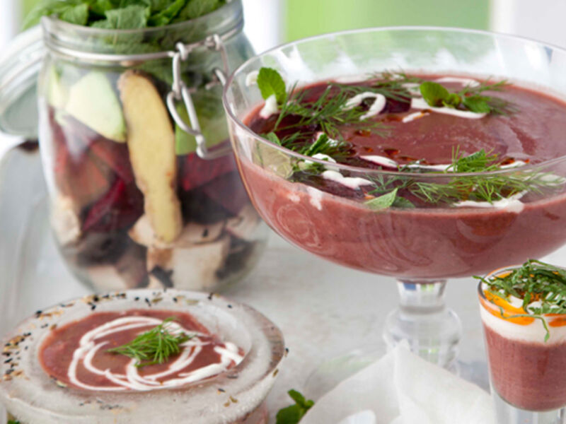 Claire beetroot mint soup