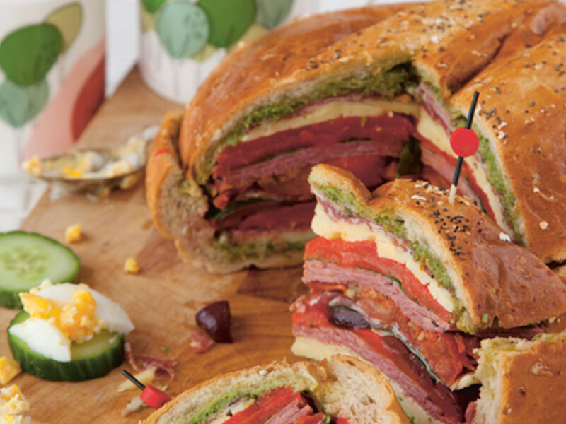 Deli muffuletta sandwich