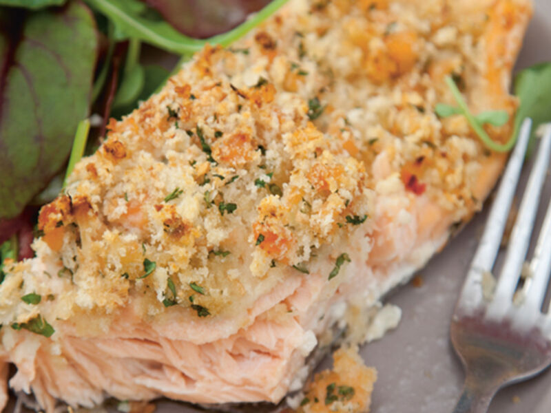 Martin fish horseradish crusted salmon