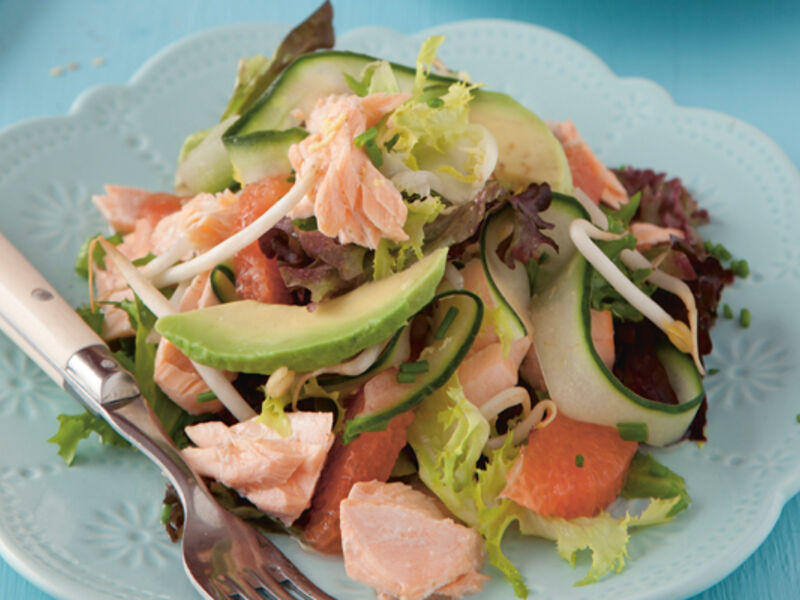 Martin fish steamed salmon salad