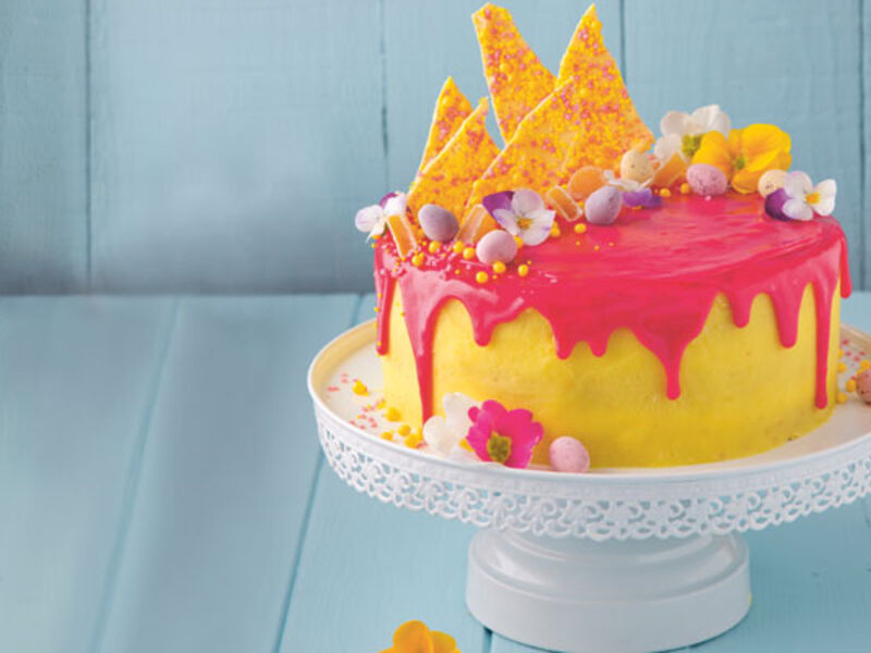 Lemon and Coconut Layer Drip Cake