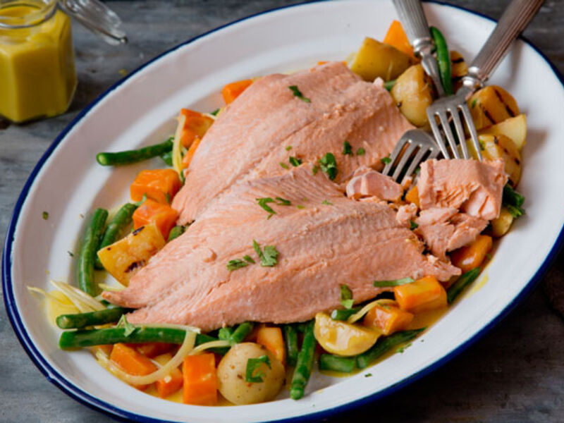 Poached trout