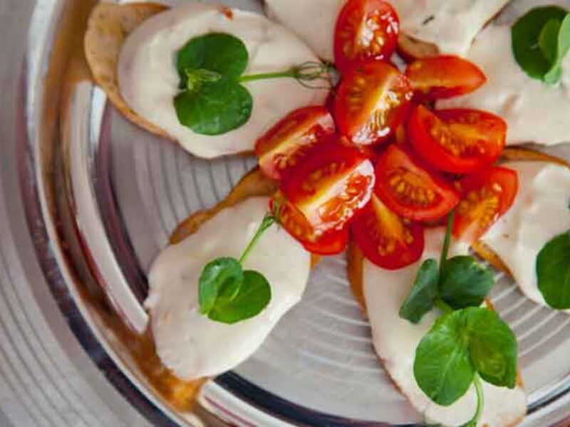 Feta melba toast