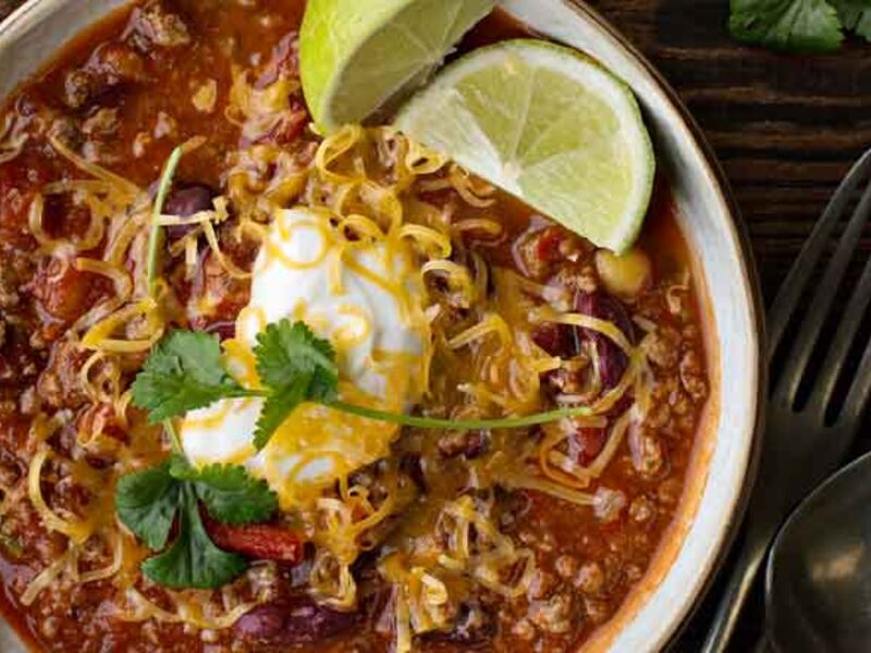 Cheesy chilli con carne recipe