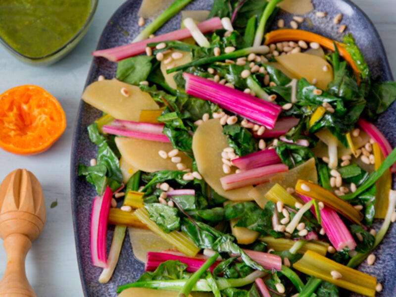 Citrus poached turnip salad