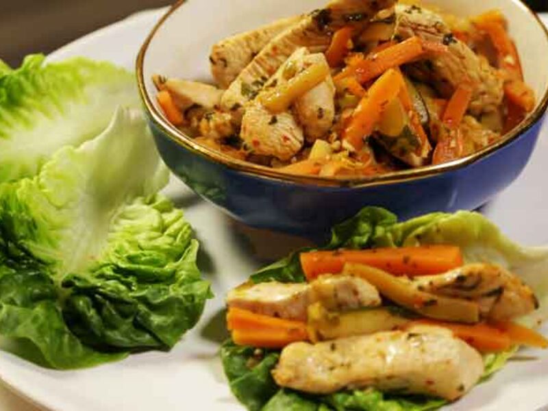 Turkey lettuce wraps recipe