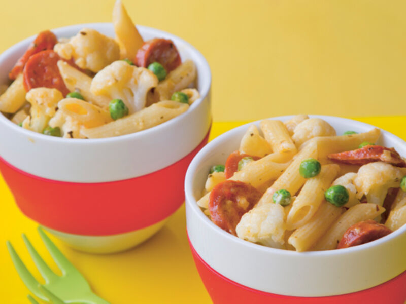 Penne carbonara chorizo