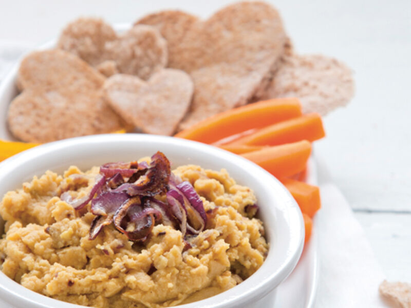 Roasted red onion hummus recipe